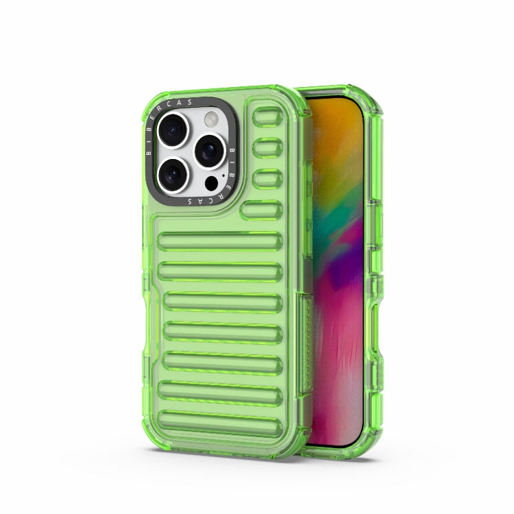 For iPhone 16 Pro High Transparency TPU Hybrid PC Airbag Phone Case(Transparent Green) - iPhone 16 Pro Cases by buy2fix | Online Shopping UK | buy2fix