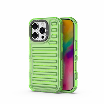 For iPhone 16 Pro High Transparency TPU Hybrid PC Airbag Phone Case(Transparent Green) - iPhone 16 Pro Cases by buy2fix | Online Shopping UK | buy2fix