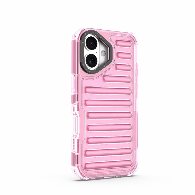 For iPhone 16 Plus High Transparency TPU Hybrid PC Airbag Phone Case(Pink) - iPhone 16 Plus Cases by buy2fix | Online Shopping UK | buy2fix