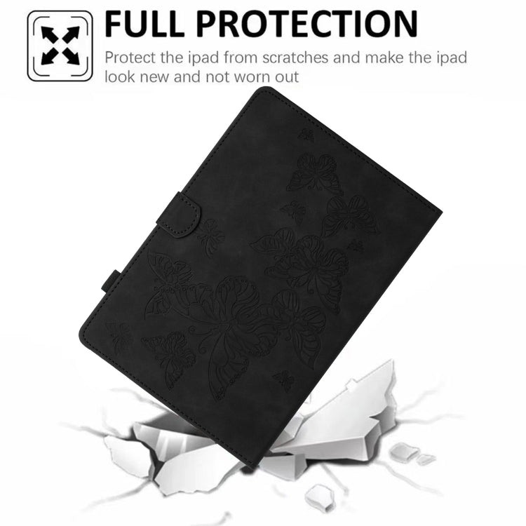 For iPad Pro 11 2024 Butterflies Embossed Leather Smart Tablet Case(Black) - iPad Pro 11 2024 Cases by buy2fix | Online Shopping UK | buy2fix