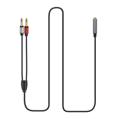 0.3m 6.35mm TRS Stereo Female to 2 x 6.35mm TS Male Mono Audio Adapter Cable(Black) - Video & Audio Cable by buy2fix | Online Shopping UK | buy2fix