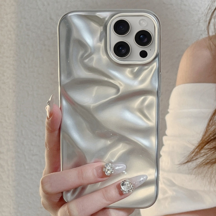 For iPhone 16 Plus Water Ripple Electroplating Paint TPU Phone Case(Silver) - iPhone 16 Plus Cases by buy2fix | Online Shopping UK | buy2fix