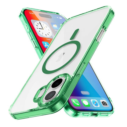 For iPhone 16 Plus Ice Color Magnetic Series Magsafe Magnetic PC Hybrid TPU Phone Case(Green) - iPhone 16 Plus Cases by buy2fix | Online Shopping UK | buy2fix