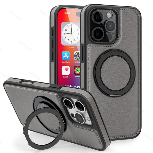 For iPhone 16 Pro Max Yashi 360 Degree Rotating MagSafe Holder Phone Case(Grey) - iPhone 16 Pro Max Cases by buy2fix | Online Shopping UK | buy2fix