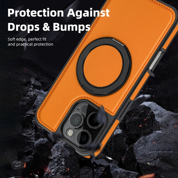 For iPhone 16 Yashi 360 Degree Rotating MagSafe Holder Phone Case(Orange) - iPhone 16 Cases by buy2fix | Online Shopping UK | buy2fix