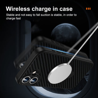 For iPhone 12 Pro Max Carbon Fiber MagSafe 360 Degree Rotating Holder Phone Case(Black) - iPhone 12 Pro Max Cases by buy2fix | Online Shopping UK | buy2fix