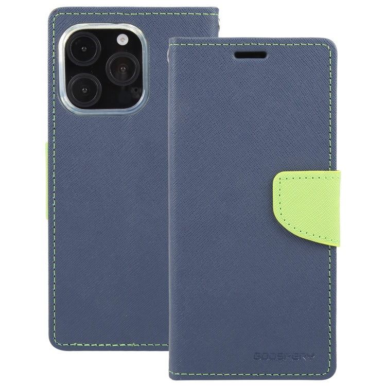 For iPhone 16 Pro Max GOOSPERY FANCY DIARY Cross Texture Leather Phone Case(Navy Blue) - iPhone 16 Pro Max Cases by GOOSPERY | Online Shopping UK | buy2fix