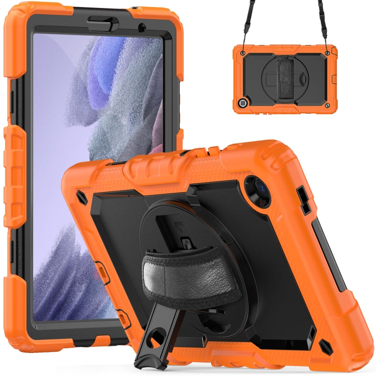 For Samsung Galaxy Tab A7 Lite T220 Silicone Hybrid PC Tablet Case with Shoulder Strap(Orange) - Tab A7 Lite T220 / T225 by buy2fix | Online Shopping UK | buy2fix