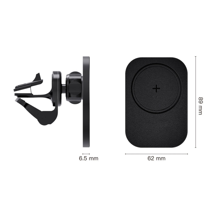 CW12 15W Max QI Standard Magnetic Wireless Charging Car Holder(Black) - Wireless Charger Holders by buy2fix | Online Shopping UK | buy2fix