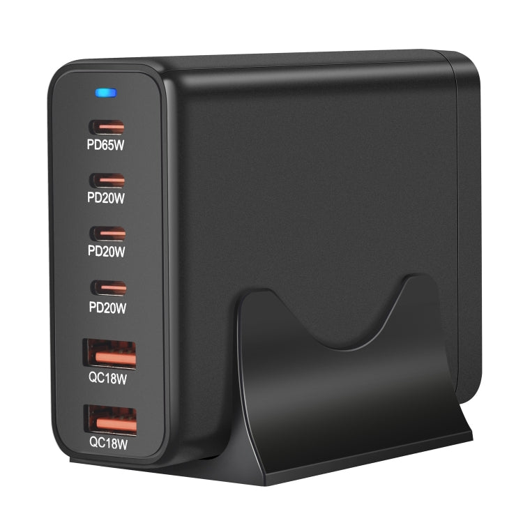 155W 4Type-C, 2USB 6-Ports Desktop Fast Charger, Plug Type:EU Plug(Black) - Multifunction Charger by buy2fix | Online Shopping UK | buy2fix