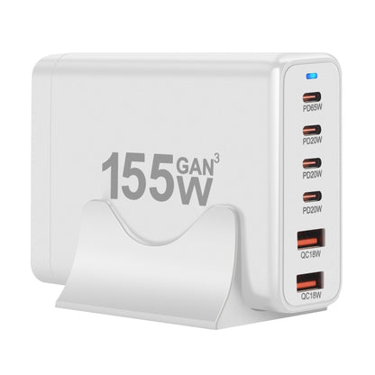 155W 4Type-C, 2USB 6-Ports Desktop Fast Charger, Plug Type:EU Plug(White) - Multifunction Charger by buy2fix | Online Shopping UK | buy2fix