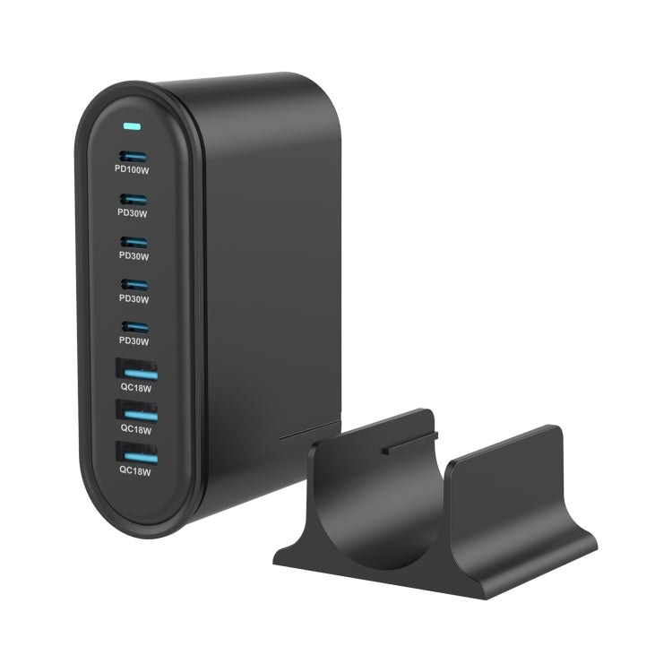 YMX-968 268W 5Type-C, 3USB 8-Ports Desktop Fast Charger, Plug Type:EU Plug(Black) - Multifunction Charger by buy2fix | Online Shopping UK | buy2fix