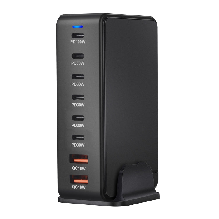 YMX-986 286W 6Type-C, 3USB 8-Ports Desktop Fast Charger, Plug Type:US Plug(Black) - Multifunction Charger by buy2fix | Online Shopping UK | buy2fix