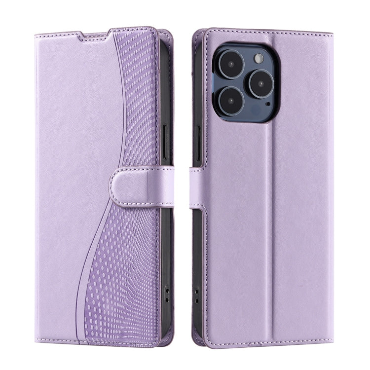 For iPhone 16 Pro Voltage Ultra-thin Dot Leather Phone Case(Purple) - iPhone 16 Pro Cases by buy2fix | Online Shopping UK | buy2fix