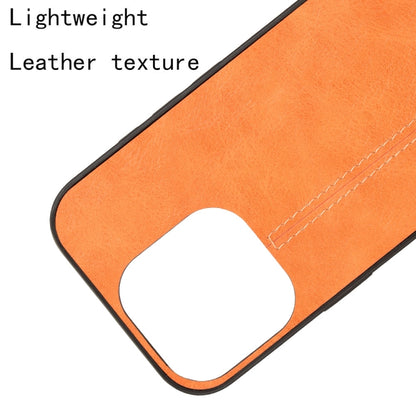 For iPhone 16 Pro Max Cow Pattern Sewing Back Cover Phone Case(Orange) - iPhone 16 Pro Max Cases by buy2fix | Online Shopping UK | buy2fix