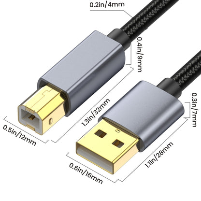 USB 2.0 A Male to B Male Square Port Printer Data Transmission Extension Cable, Length:1.8m - USB Cable by buy2fix | Online Shopping UK | buy2fix