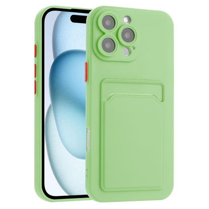 For iPhone 16 Pro Skin Feel Card Contrast Color Button TPU Phone Case(Light Green) - iPhone 16 Pro Cases by buy2fix | Online Shopping UK | buy2fix