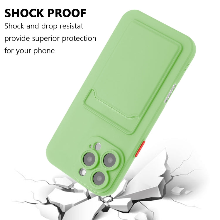 For iPhone 16 Pro Skin Feel Card Contrast Color Button TPU Phone Case(Light Green) - iPhone 16 Pro Cases by buy2fix | Online Shopping UK | buy2fix