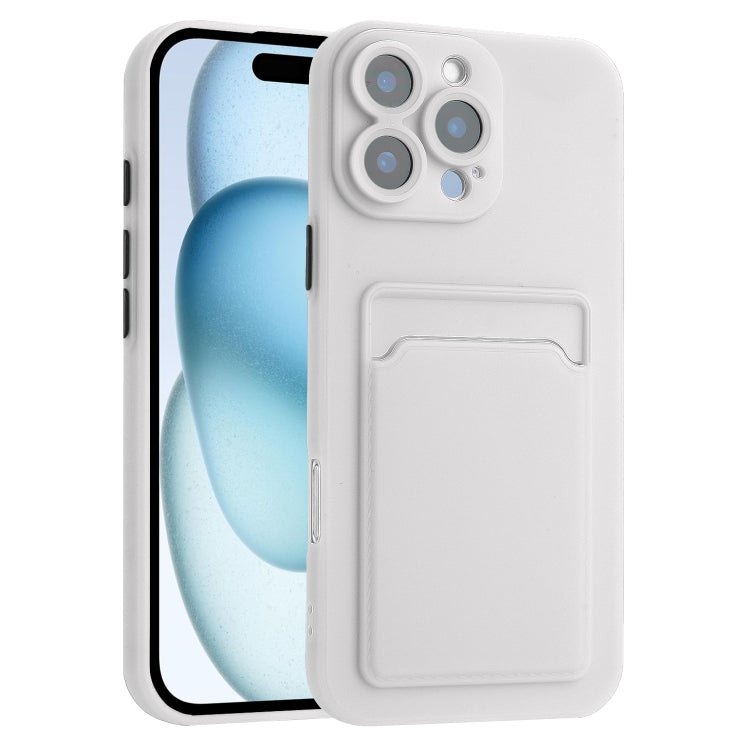 For iPhone 16 Pro Max Skin Feel Card Contrast Color Button TPU Phone Case(White) - iPhone 16 Pro Max Cases by buy2fix | Online Shopping UK | buy2fix