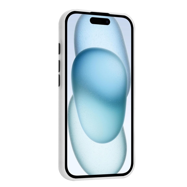 For iPhone 16 Pro Max Skin Feel Card Contrast Color Button TPU Phone Case(White) - iPhone 16 Pro Max Cases by buy2fix | Online Shopping UK | buy2fix