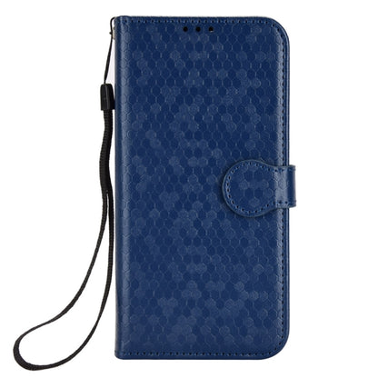 For iPhone 16 Honeycomb Dot Texture Leather Phone Case(Blue) - iPhone 16 Cases by buy2fix | Online Shopping UK | buy2fix