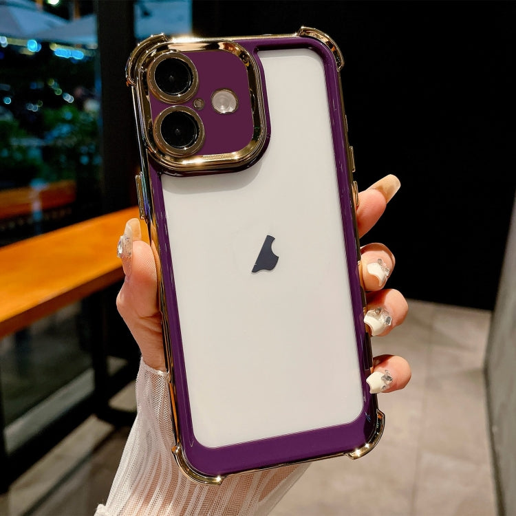 For iPhone 16 Dual-color Plating Space PC Hybrid TPU Phone Case(Purple) - iPhone 16 Cases by buy2fix | Online Shopping UK | buy2fix