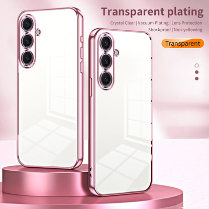 For Samsung Galaxy S25+ 5G Transparent Plating Fine Hole Phone Case(Silver) - Galaxy S25+ 5G Cases by buy2fix | Online Shopping UK | buy2fix