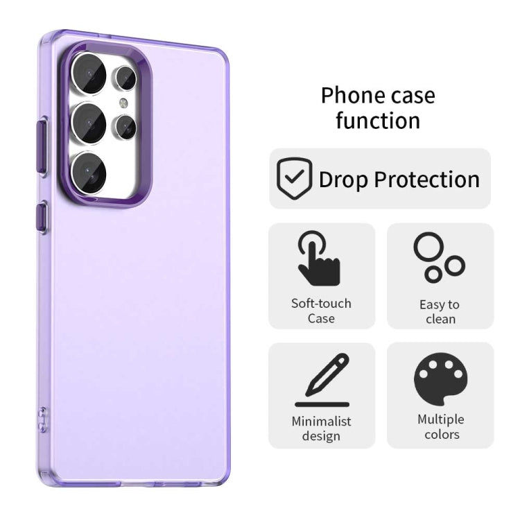 For Samsung Galaxy S25 Ultra 5G Candy PC Hybrid TPU Shockproof Phone Case(Purple) - Galaxy S25 Ultra 5G Cases by buy2fix | Online Shopping UK | buy2fix