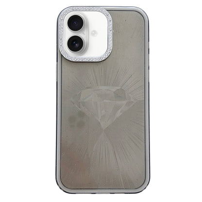 For iPhone 16 Plus Diamond Texture TPU Hybrid PC IMD Phone Case(Black) - iPhone 16 Plus Cases by buy2fix | Online Shopping UK | buy2fix