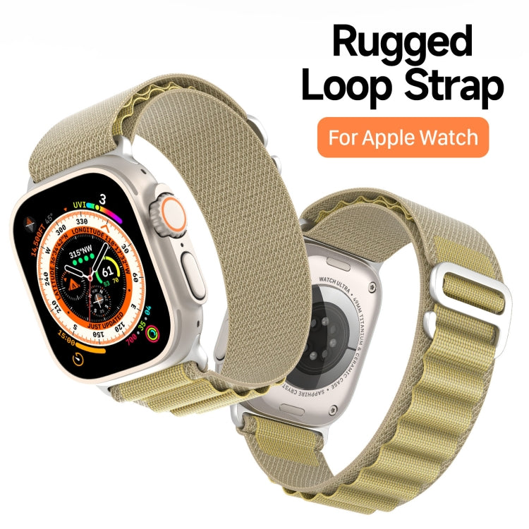 For Apple Watch 46mm / 49mm / 45mm / 44mm DUX DUCIS GS Series Nylon Loop Watch Band(Tan) - Watch Bands by DUX DUCIS | Online Shopping UK | buy2fix