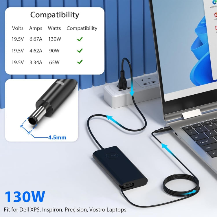 130W 19.5V 6.67A  Laptop Notebook Power Adapter For Dell 4.5 x 3.0, Plug:UK Plug - For Dell by buy2fix | Online Shopping UK | buy2fix