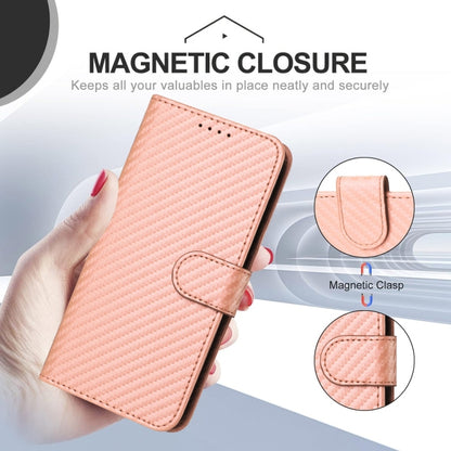 For Samsung Galaxy S25+ 5G YX0070 Carbon Fiber Buckle Leather Phone Case with Lanyard(Pink) - Galaxy S25+ 5G Cases by buy2fix | Online Shopping UK | buy2fix