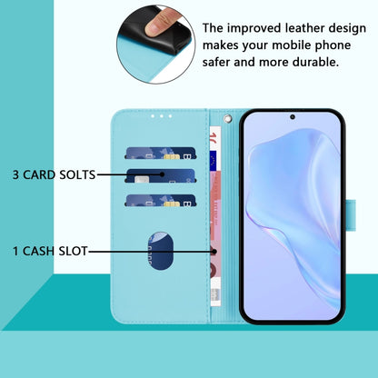 For Boost MobIle Celero 5G 2024 / 3 5G Skin Feel Solid Color Leather Phone Case with Lanyard(Sky Blue) - More Brand by buy2fix | Online Shopping UK | buy2fix