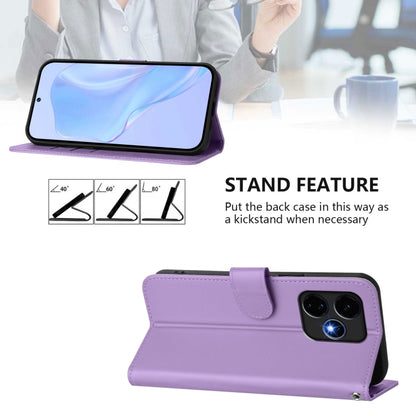 For Boost MobIle Celero 5G+ 2024 / 3+ 5G Skin Feel Solid Color Leather Phone Case with Lanyard(Lavender Purple) - More Brand by buy2fix | Online Shopping UK | buy2fix