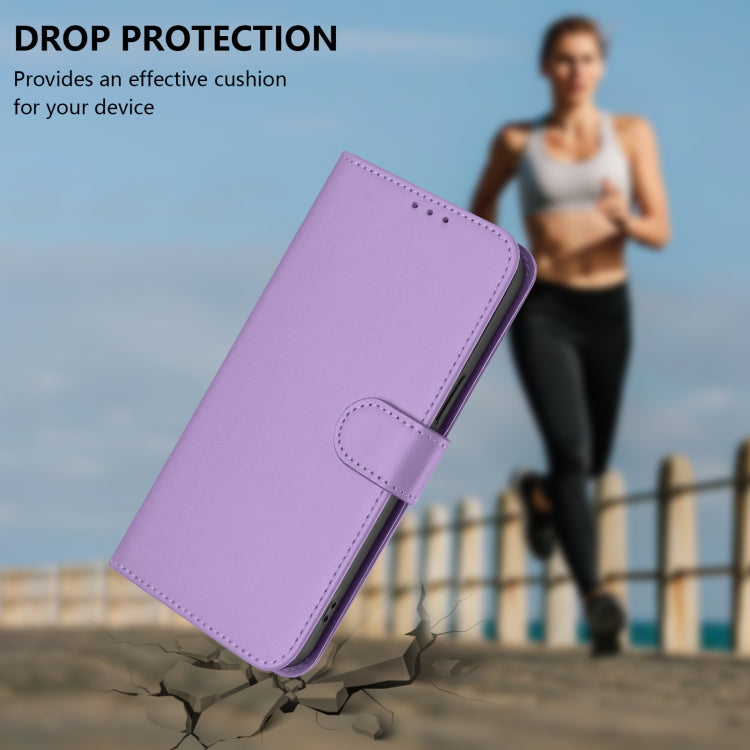 For Boost MobIle Celero 5G+ 2024 / 3+ 5G Skin Feel Solid Color Leather Phone Case with Lanyard(Lavender Purple) - More Brand by buy2fix | Online Shopping UK | buy2fix