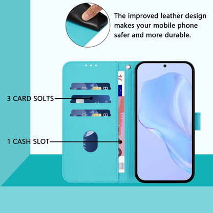 For Boost MobIle Celero 5G+ 2024 / 3+ 5G Skin Feel Solid Color Leather Phone Case with Lanyard(Lake Blue) - More Brand by buy2fix | Online Shopping UK | buy2fix