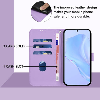 For Sony Xperia 1 VI 2024 Skin Feel Solid Color Leather Phone Case with Lanyard(Lavender Purple) - Sony Cases by buy2fix | Online Shopping UK | buy2fix