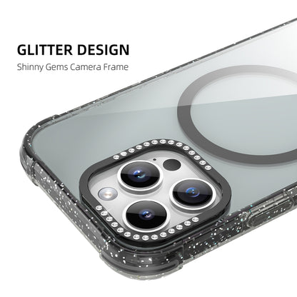 For iPhone 16 Pro Max Mutural Blink Series Glitter Edge MagSafe Magnetic Phone Case(White) - iPhone 16 Pro Max Cases by Mutural | Online Shopping UK | buy2fix