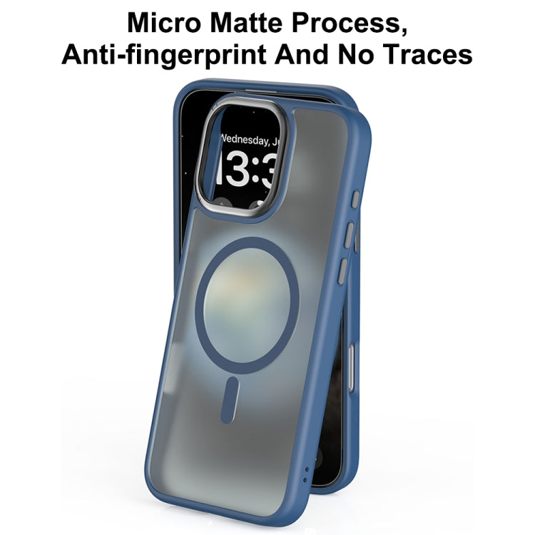 For iPhone 16 Pro Mutural Skin Feel Series Frosted MagSafe Magnetic Phone Case(Blue) - iPhone 16 Pro Cases by Mutural | Online Shopping UK | buy2fix