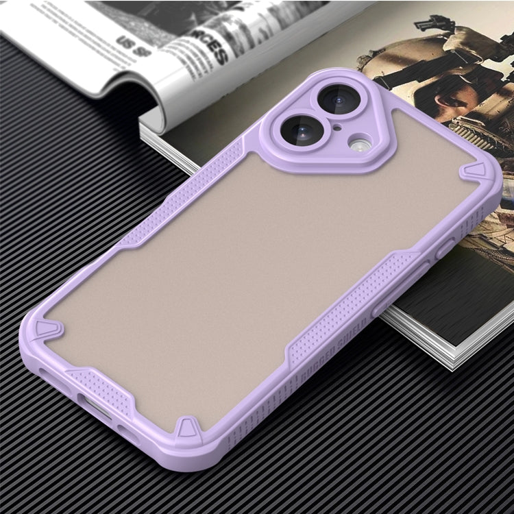 For iPhone 16 Plus Armor Glaze PC Hybrid TPU Phone Case(Purple) - iPhone 16 Plus Cases by buy2fix | Online Shopping UK | buy2fix