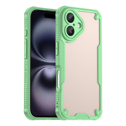 For iPhone 16 Armor Glaze PC Hybrid TPU Phone Case(Green) - iPhone 16 Cases by buy2fix | Online Shopping UK | buy2fix