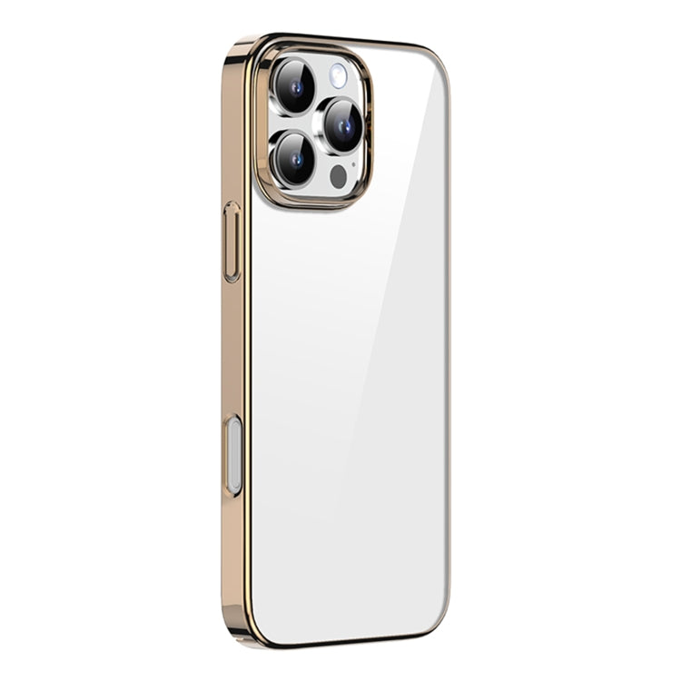 For iPhone 16 Pro Mutural Jiantou Series Electroplating Hybrid PC Phone Case(Mocha Gold) - iPhone 16 Pro Cases by Mutural | Online Shopping UK | buy2fix