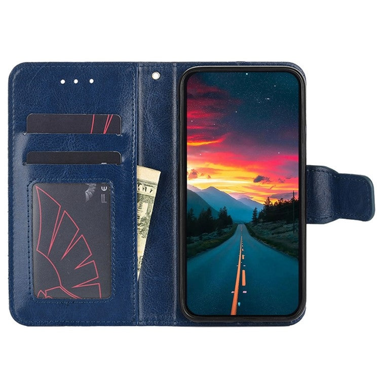 For iPhone 16 Crystal Texture Leather Phone Case(Royal Blue) - iPhone 16 Cases by buy2fix | Online Shopping UK | buy2fix