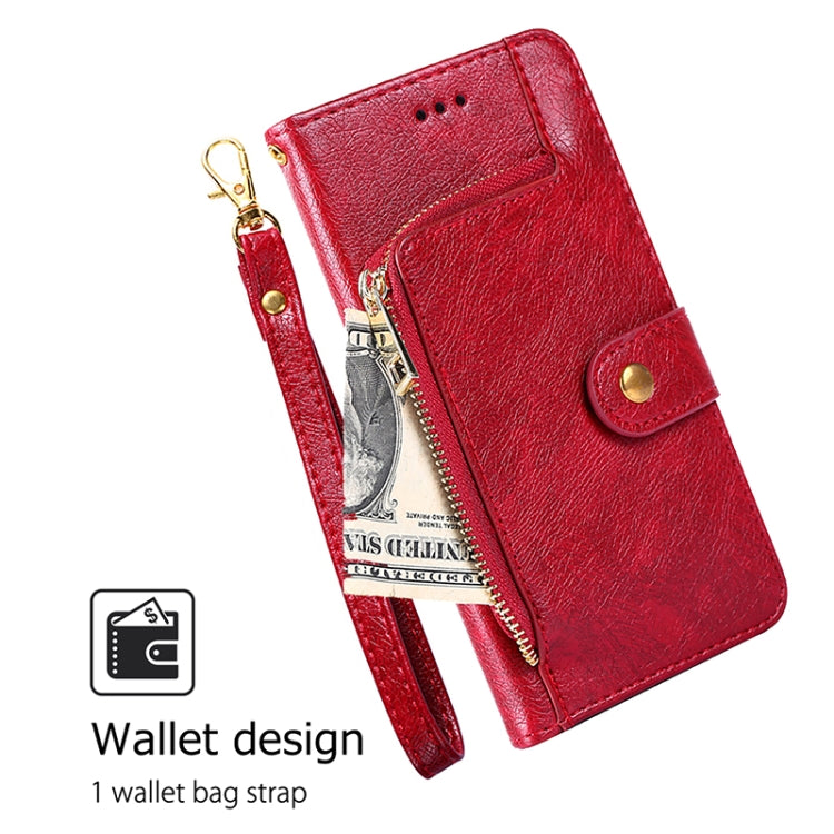 For iPhone 16 Plus Zipper Bag Leather Phone Case(Red) - iPhone 16 Plus Cases by buy2fix | Online Shopping UK | buy2fix