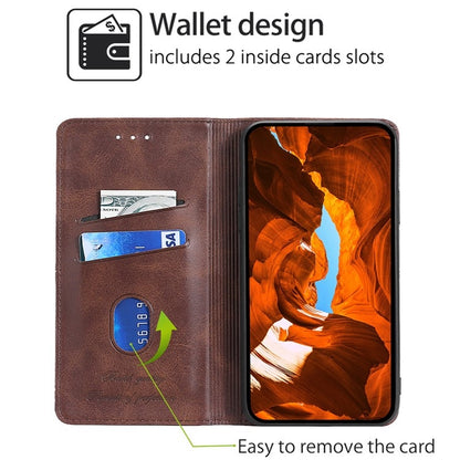 For iPhone 16 Cow Texture Magnetic Leather Phone Case(Dark Brown) - iPhone 16 Cases by buy2fix | Online Shopping UK | buy2fix