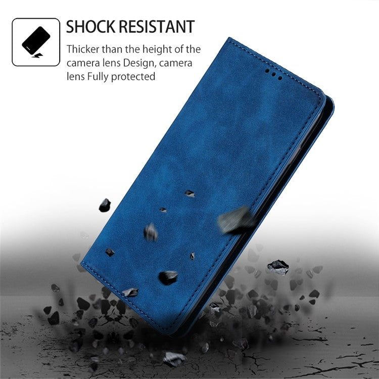 For iPhone 16 Pro Skin Feel Magnetic Leather Phone Case(Blue) - iPhone 16 Pro Cases by buy2fix | Online Shopping UK | buy2fix