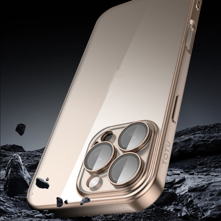 For iPhone 16 Pro Max TOTU PC-2 Soft Jane Series Electroplated TPU Phone Case with Lens Film(Gold) - iPhone 16 Pro Max Cases by TOTUDESIGN | Online Shopping UK | buy2fix