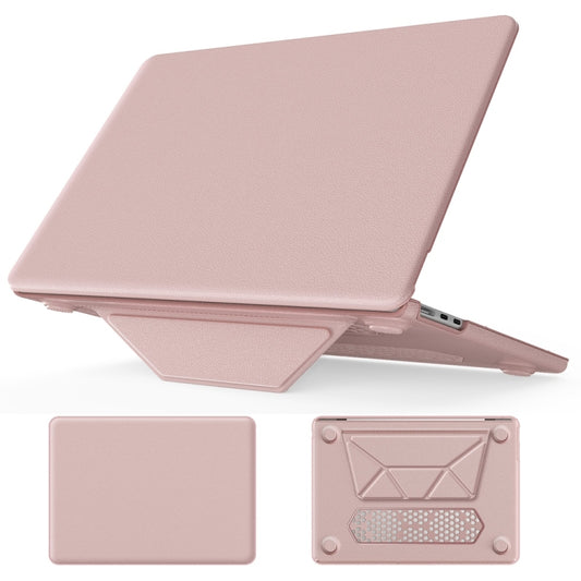 For MacBook Air 15.3 inch A3114 / A2941 Business Magnetic Holder PC + PU Laptop Protective Case(Pink) - MacBook Air Cases by buy2fix | Online Shopping UK | buy2fix