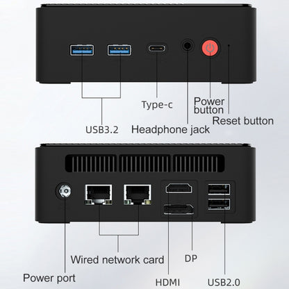 Jumper N100 Pro II Mini PC, Intel 12th Generation Alder Lake-N N100 Quad-core Dual RJ45, RAM: 8GB, ROM: 256GB(EU Plug) - Barebone Mini PCs by jumper | Online Shopping UK | buy2fix