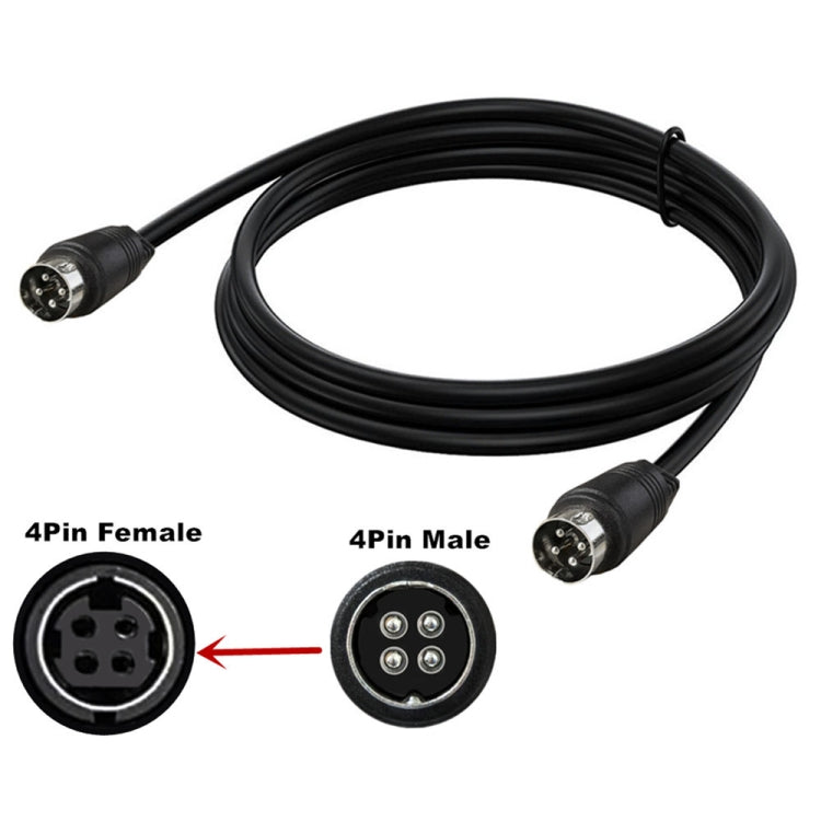 MD DIN 4 Pin Male to Male AC/DC Power Audio Adapter Cable, Length:3m(Black) - Microphone Audio Cable & Connector by buy2fix | Online Shopping UK | buy2fix